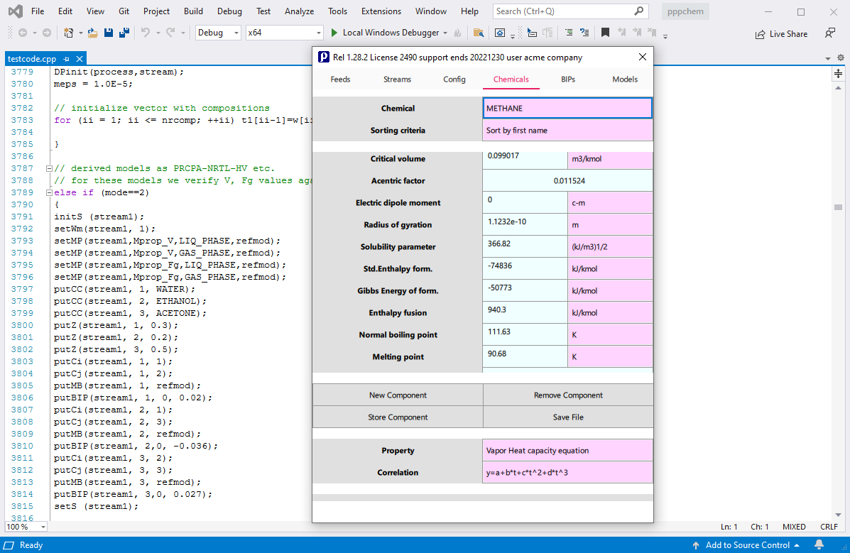 fluid properties in C++ FORTRAN NET