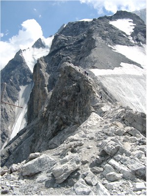 Ortler Ortles discesa via normale rifugio Payer, Solda